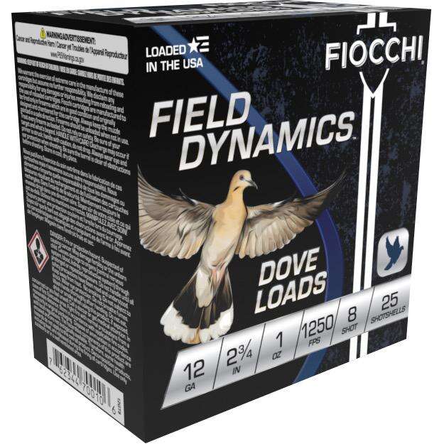Ammunition Fiocchi Ammunition Ready Series 12Gauge2.75" FIOCCHI 12ga LEAD DOVE & QUAIL 2 3/4" 1 OZ #8 SHOT 1250FPS 25RD